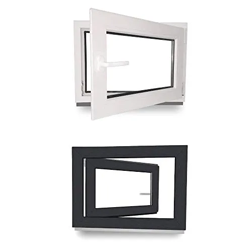 Kellerfenster - Kunststoff - 120 x 40 cm - 2-fach Verglasung - Flügelfenster mit 60 mm Profil und 2-fach Wärmeverglasung für optimale Isolierung und Stabilität, ideal für Neubau und Sanierung.