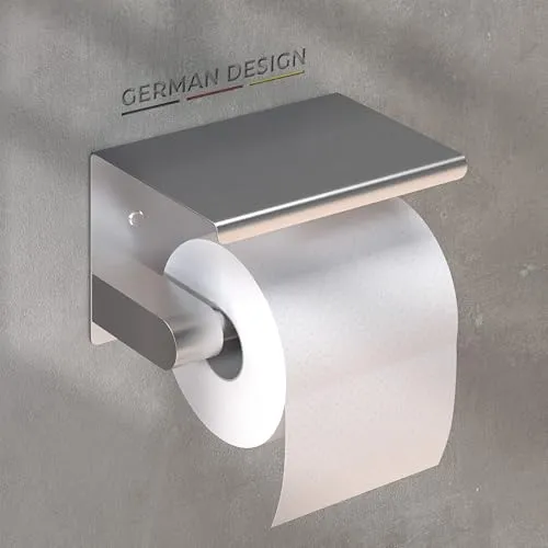 husman® Toilettenpapierhalter ohne Bohren – edler Klorollenhalter aus Edelstahl mit Ablage - Der husman Klorollenhalter ohne Bohren bietet einfache Montage und praktische Ablage für Badaccessoires. Hochwertiger Edelstahl sorgt für Langlebigkeit und ansprechendes Design. Ideal für jedes Badezimmer!