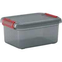 PROREGAL SuperSparSet 10x Mehrzweck Aufbewahrungsbehälter MANATEE 42L - Praktische Aufbewahrungsbox MANATEE in Grau/Orange, ideal für Transport und Ordnung. Robustes Design, stapelbar und leicht zu reinigen, bietet viel Platz für diverse Teile.