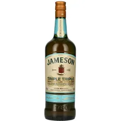 Jameson Triple Triple Marsala Cask Edition Irish Whiskey 1,0L - Limitierte 1,0L Flasche des besonderen Irish Whiskeys, der in Marsala-Weinfässern reift und ein fruchtiges, würziges Profil mit Aromen von Aprikose und Walnuss bietet.