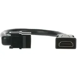 Busch-Jaeger Kabelpeitsche HDMI Keystone Schwarz 2CKA000230A0479 - Kabeladapter für einfache Plug & Play-Installation, 20 cm lang, HDMI 2.0 (4K@60Hz), ideal für schwierige Einbausituationen und passend in Standard-Keystone-Öffnungen.