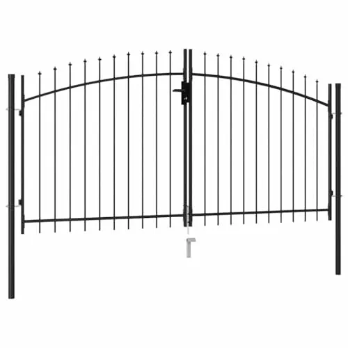 vidaXL Doppelflügel Zauntor mit Speerspitzen - Flügeltor aus pulverbeschichtetem Hochleistungsstahl, bietet hohe Sicherheit und Privatsphäre, ideal für Garten, Innenhof oder Terrasse.