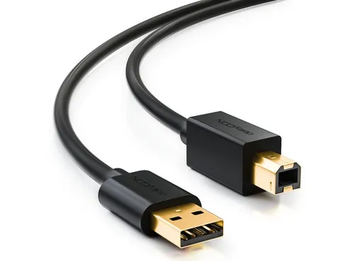 deleyCON deleyCON 5m USB 2.0 Drucker- Scannerkabel USB A-Stecker zu B-Stecker USB-Kabel
