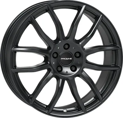Proline AX100 Alufelgen 19 Zoll, schwarz matt - Felgen aus Aluminium in edlem Doppelspeichendesign, ideal für sportliche Fahrzeuge. Größe: 8x19" ET38, Lochkreis 5/112, perfekte Kombination aus Stil und Funktionalität.