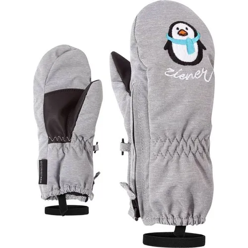 Ziener LE Zoo-z Glove Mini light mélange (823) 3 - Winterhandschuhe für Babies und Kleinkinder, wasserabweisend mit niedlichen Tiermotiven und extra weit öffnendem Reißverschluss für einfaches An- und Ausziehen.