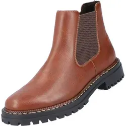 Rieker Chelsea Boots 52051-23 Damen - Braun - 37 EU - Wanderschuhe mit stylischem Chelsea-Design, ausgestattet mit AntiStress-Technologie für hohen Tragekomfort und warmem Kunstfellfutter – ideal für die kalte Jahreszeit.