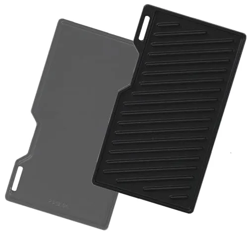 Gusseisen Grillplatte für alle gasgrill der Burnhard Fred Serie, 41,5 x 23,5cm Plancha Zubehör für Taino, Burnhard Fred, Fred JR, Big Fred, Fat Fred, Taino Platinum, Black 4 6 Serie Griddle platte
