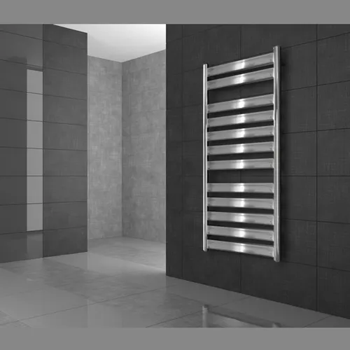 ECD Germany Badheizkörper Tharr, Chrom 500x950mm - Heizkörper in modernem Design, kombiniert Eleganz mit Funktionalität. Ideal zum Trocknen von Handtüchern und platzsparend für jedes Zuhause.
