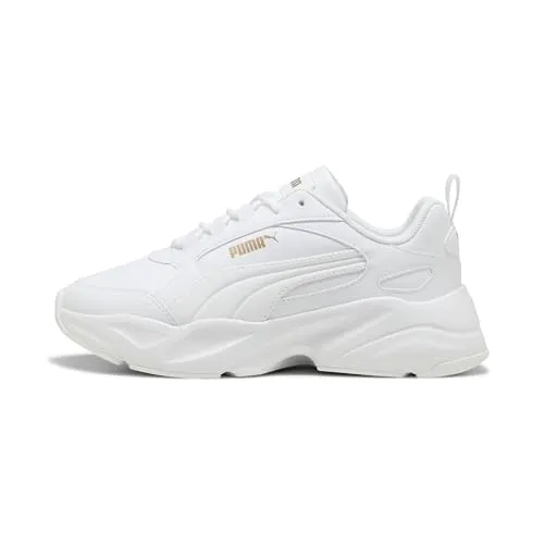 PUMA Cassia 2.0 Sneakers Damen - Weiß Gold, Gr. 40.5 - Stylische und bequeme Sneakers für Damen, perfekt für entspannte Tage oder Night-outs. Setze mit dem modernen Design ein modisches Statement.