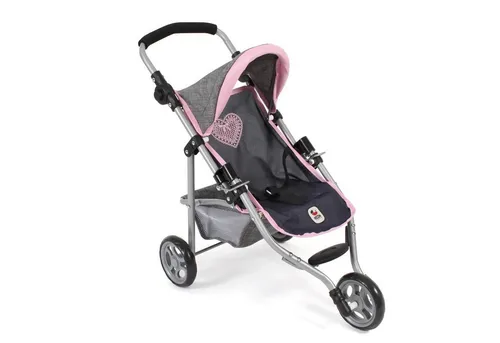 CHIC2000 Puppenwagen 612 26 Jogging Buggy "LOLA" - Puppenwagen für Kinder ab 3 Jahren, ideal für aktive Kids mit einem sportlichen Design in Melange grau-navy.