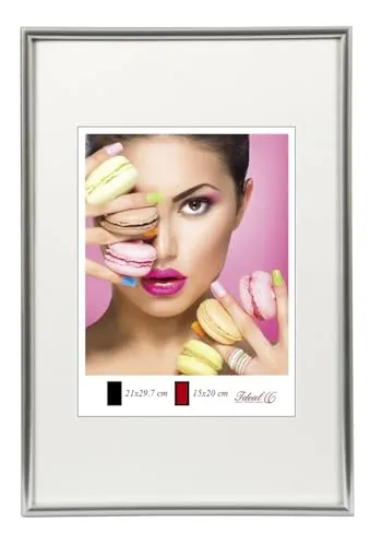 IDEAL TREND Photo Style Kunststoff Bilderrahmen Fotorahmen Wanddeko Collage Foto Poster: Farbe: Silber | Format: 50x50