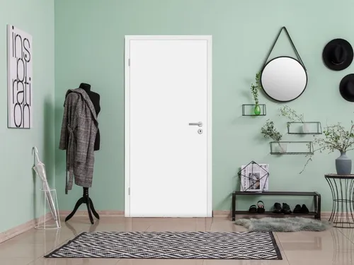 Mosel Türen Weiß Wohnungseingangstür CPL mit Rundkante und Schallschutz - Moderne Wohnungseingangstür in Weiß RAL9010 mit stabiler Vollspanplatte und pflegeleichter CPL-Oberfläche. Ideal für den Eingangsbereich, bietet sie zuverlässigen Schallschutz und flexible Montageoptionen.