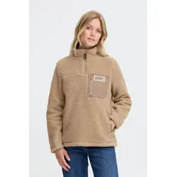OXMO Plüschjacke OXAbby Gemütliche Plüschjacke mit Paspeltaschen beige M
