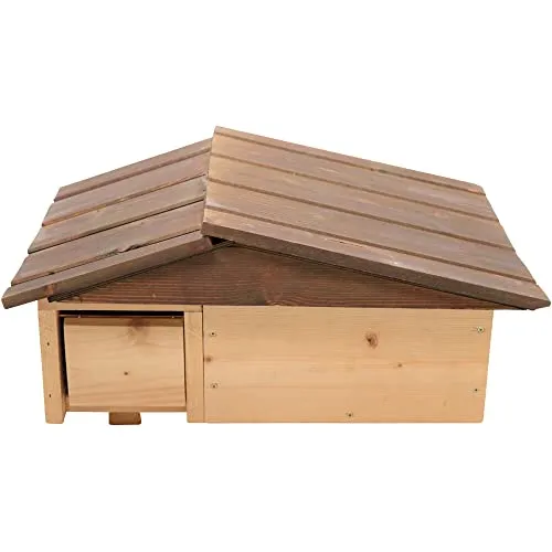Igelhaus Vanessa - 42x35x24 cm aus Kiefer FSC 100% - Igelhaus für den Garten, langlebig und nachhaltig, bietet sicheren Unterschlupf für Igel und schützt vor Kälte.