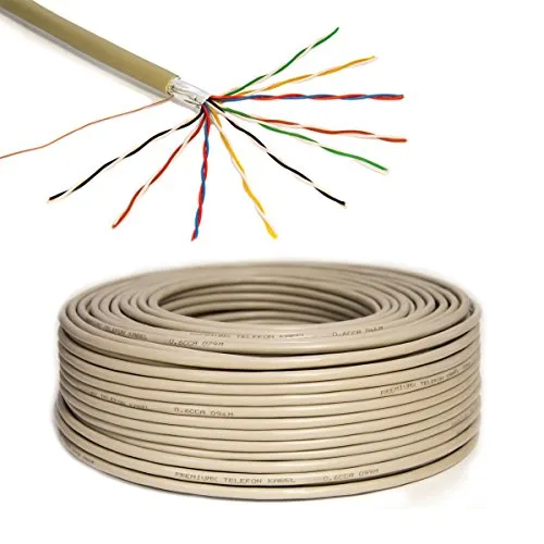 Premium X 100m Telefonkabel - 10x2x0,6mm J-Y(ST) Y - Hochwertiges Telefonkabel für Innen- und Außenbereich, witterungsbeständig und mit Aluabschirmung für störungsfreien Empfang. Ideal für Netzwerke und DSL-Dienste.