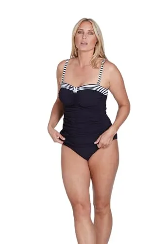 SUNFLAIR Damen Tankini - Eleganter Bandeau-Stil - Tankinis - SUNFLAIR Bandeau Damen Tankini mit Softschalen, abnehmbaren Trägern und Taillienslip für perfekten Sitz und Komfort am Strand.