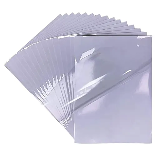 Blatt PREMIUM Vinyl Aufkleberfolie 100% klar Selbstklebend für Laser und Tintenstrahldrucker Drucker Schnell Trocknen A4 Size kristallklar Selbstklebend Aufkleber 20