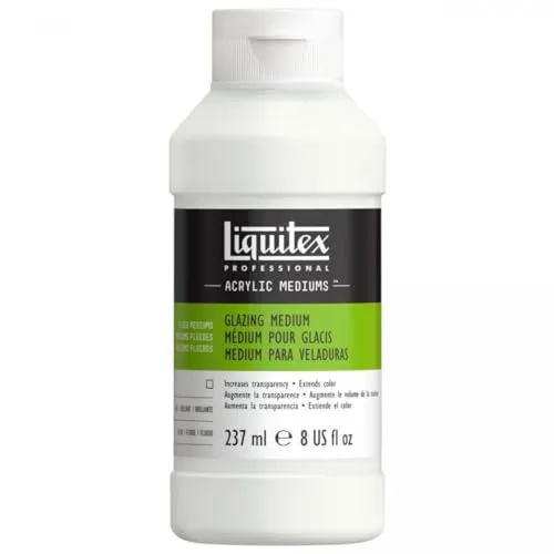 Liquitex 7508 Professional Lasur Medium für Acrylfarben - für dünne, transparente Glasuren und Lasureffekte, erzeugt maximale Transparenz - 237ml Flasche, Transparent