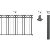 ALBERTS Zaun-Anbauset Circle, anthrazit, 100 cm - Zäune & Tore - Stilvolles Zaun-Anbauset mit dekorativen Kreisornamenten und langlebiger Kunststoffbeschichtung, ideal für witterungsbeständige Eleganz.