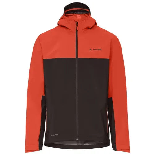 Vaude Moab Regenjacke S rot/schwarz - Wasserdichte und atmungsaktive Fahrradjacke in Rot/Schwarz, ideal für Mountainbiker. Mit Kapuze und Belüftungsreißverschluss für optimalen Komfort bei jedem Wetter.