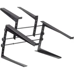HEADLINER Covina Controller Stand, schwarz - Computermöbel für DJs – platzsparend, höhenverstellbar und ideal für den Einsatz im Club oder Studio, passend für gängige DJ-Controller und Laptops.