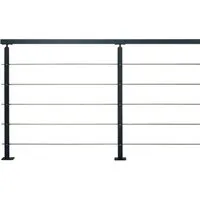 Kordo Geländerset 2m Stahl Schwarzen Metall Handlauf Universo
