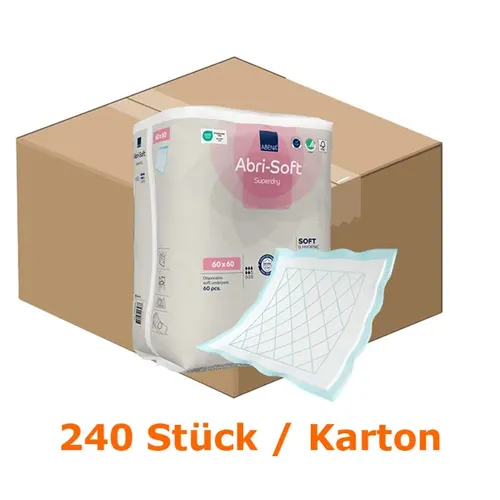 Abena Abri-Soft Superdry Bettunterlagen 60 x 60 cm - Praktische Bettunterlagen für den täglichen Einsatz. Ideal für unsterile Anwendungen und optimalen Schutz. Hochwertige Materialien für zuverlässige Nutzung.