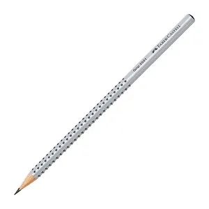 FABER-CASTELL 117002 - Bleistift Grip 2001, Härtegrad 2B, ergonomische Dreieckform mit Soft-Grip-Zone für sicheren Halt