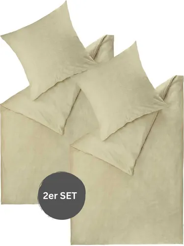 Esprit Bettwäsche HARP Renforcé 2-teilig, 135 x 200 cm - Luxuriöses Set in Beige - Bettwäsche-Sets aus 100% Baumwolle, nachhaltig produziert und mit modernem Längsstreifen-Design. Der verdeckte Reißverschluss sorgt für einfaches Beziehen und hohen Schlafkomfort.