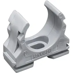 Fränkische Kunststoff-Klemmschelle clipfix 32 mm - Kabelrohr-Fittings in grau, ideal für eine sichere Verlegung von Kabeln, Verpackungseinheit 100 Stück