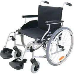 Drive Medical Ecotec Rollstuhl 2G mit Trommelbremse, Sitzbreite 38 cm - Leichter und wendiger Rollstuhl mit nur 15 kg. Faltbar, sicher dank Trommelbremse für Begleitpersonen und komfortabel durch gepolsterte Sitzfläche.
