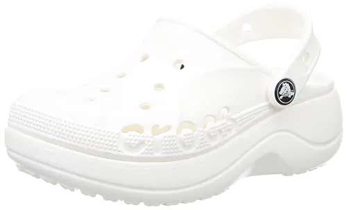Crocs Baya Platform Clog 208186100 - Weiße Damen Holzschuhe - Stylische Clogs mit Plateau-Absatz, ideal für ganzjährigen Tragekomfort und lässige Outfits.
