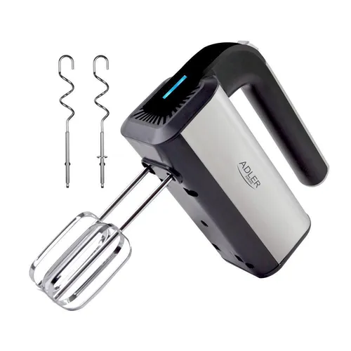 ADLER AD 4225 INOX Handmixer - 800 W, kompakt und vielseitig für Kuchen, Omeletts und Pfannkuchen, modernes Design mit LED-Beleuchtung
