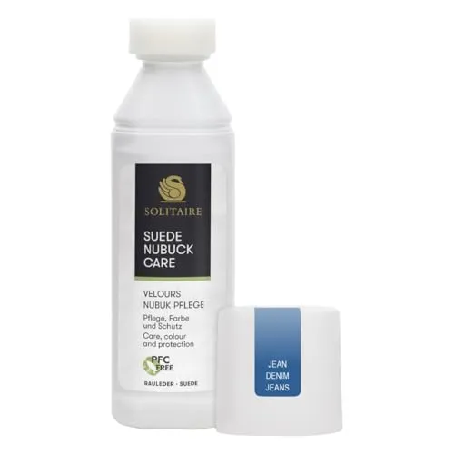 Velours Nubuk Pflege, 75 ml, Farbauffrischung, Lederpflege und Imprägnierung Farbaktivierung von Schuhen aus Willdleder, Rauleder, Veloursleder, Nubukleder und Textilien | Farbe: Jeans