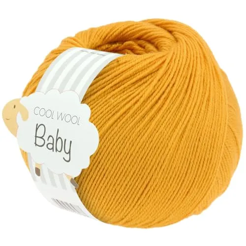 LANA GROSSA Cool Wool Baby | 100% Schurwolle Merino, filzfrei | Handstrickgarn aus 100% Schurwolle (Merino) | 50g Wolle zum Stricken & Häkeln | 220m Garn FB 280
