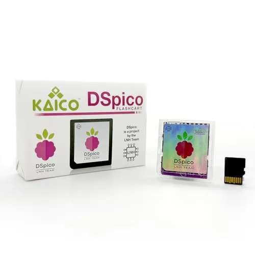 Kaico DSPico DS Flash Cart/Flash Card (R4 Upgrade) for Nintendo DS/DSi – 8GB MicroSD Included, LNH Open-Source RP2040 Design, Dual Power, 6MB/s SD Read, DS Mode & Pico Launcher Support