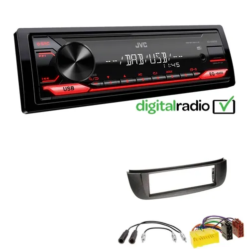 JVC 1-DIN Digital Media Autoradio DAB+ für Nissan Almera Tino - Modernes 1-DIN Autoradio mit DAB+ Digitalradio und USB/AUX-Anschlüssen. Perfekt für Nissan Almera Tino (2000-2003), bietet vielfältige Wiedergabemöglichkeiten und eine benutzerfreundliche Tastenbeleuchtung.