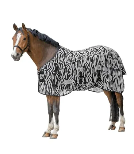 Waldhausen Fliegendecke 115 cm Zebra Fliegenschutz - Pferdedecken mit 100% Polyester, idealer Schutz vor Fliegen und Insekten für dein Pferd.