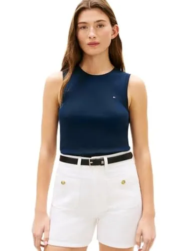 Tommy Hilfiger Funktionstop SLIM CODY C-NK TANK TOP - Vielseitiges Tanktop von Tommy Hilfiger mit figurbetonter Passform und weichem, atmungsaktivem Material. Ideal für den Sommer, ob solo oder als Layering-Piece. Ein Must-Have für entspannte Freizeitlooks!