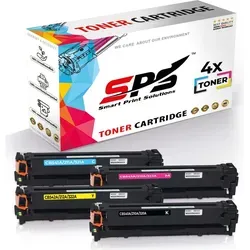 4er Multipack Set Kompatibel für HP Color Laserjet CM1312 MFP Drucker Toners HP 125A CB540A Schwarz, CB541A Cyan, CB542A Gelb, CB543A Magenta