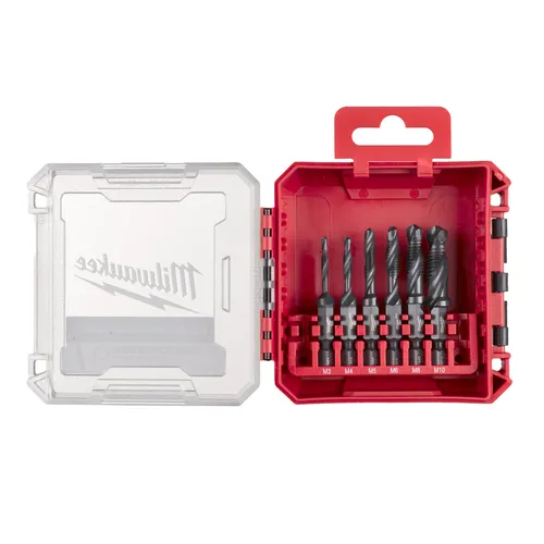 6x Gewindebohrer M3 M4 M5 M6 M8 M10 HEX 1/4 HSS-G Stahl - Set von 6 hochwertigen Gewindebohrern, ideal für präzise Gewinde in verschiedenen Größen. Perfekt für Hobby und Profi, um optimale Ergebnisse zu erzielen.