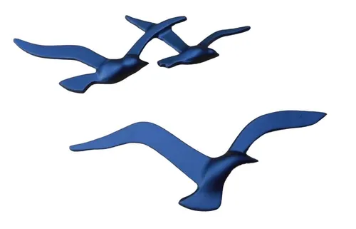 Deko-Impression Wanddekoobjekt Möwen aus Aluminium - Maritime Wanddekoration aus schwarzem Aluminium, perfekt für Küstenliebhaber und verleiht jedem Raum eine frische, maritime Note.
