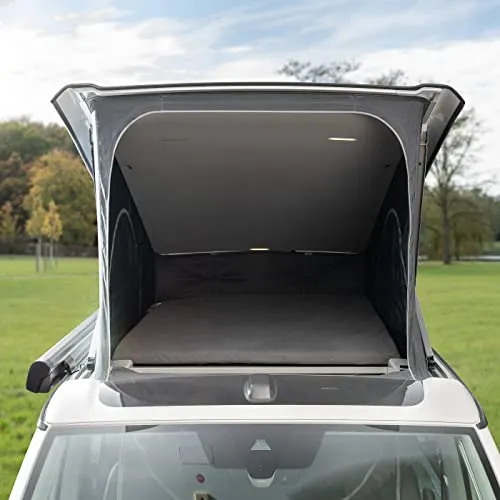 BLACK FOREST FOX Spannbettlaken für VW T6.1 California - Spannbettlaken in Grau für VW T6.1 California, atmungsaktiv und wasserabweisend, idealer Schutz für Matratzen im Aufstelldach mit hochwertigem YKK-Reißverschluss.