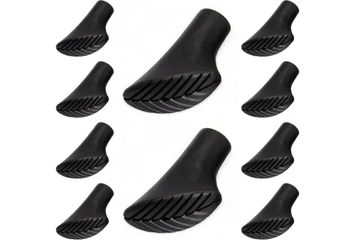TSB Werk Nordic-Walking-Stöcke 10x Nordic Walking Pads Gummipads Gummipuffer (10 St), Ersatzfüße, Puffer, Asphalt, schwarz