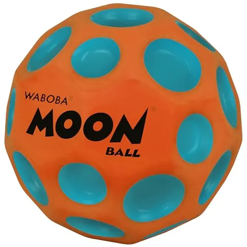 Waboba Martian Moon - Super High Bouncing Ball - Neon Coloured Indoor and Outdoor Ball Ages - Make Pop Sounds - Easy to Grip, Orange - (65mm)