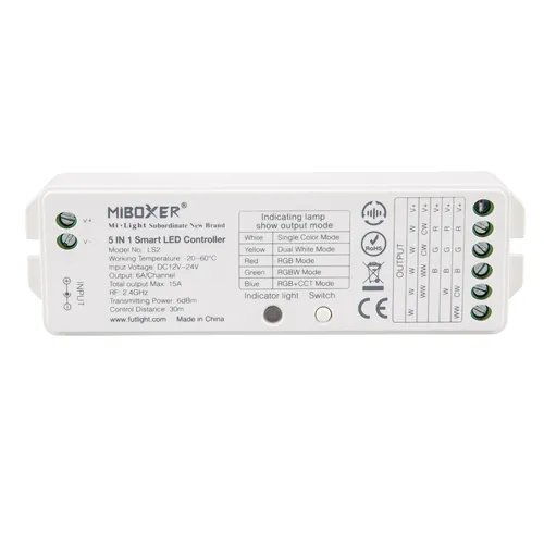 2.4G Controller 5 in 1 LS2 weiß /CCT/RGB/RGBW/RGB+CCW 12-24V