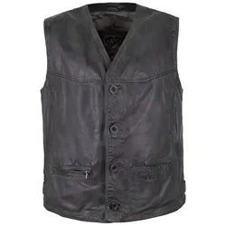 Maddox Herren Lederweste Georgio in Anthrazit-Navy-Schwarz, Größe 52 - Elegante Lederweste aus 100% Lammnappa, ideal für stilvolle Outfits. Pflegehinweis: Lederspezialreinigung. Genießen Sie den perfekten Sitz und den klassischen Look!