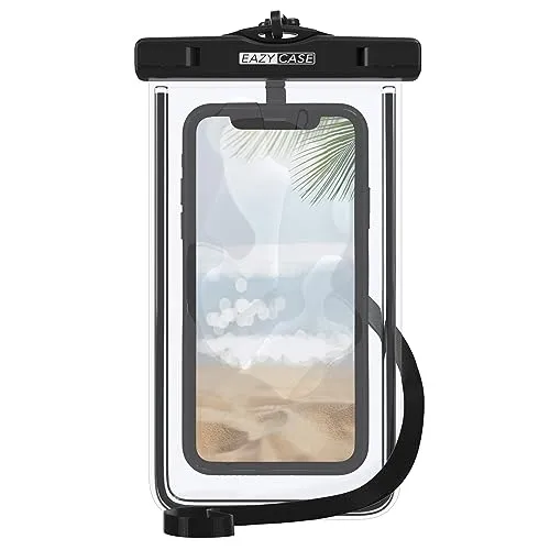 EAZY CASE - wasserdichte Unterwasserhülle Schwarz Schutzhülle Handyhülle Universal Unterwassertasche Handy Tasche wasserfest Universalhülle für alle Smartphones bis 6,7" mit Umhängeband in Schwarz