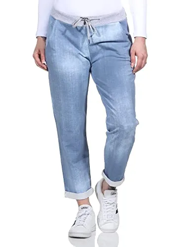Damen Jogginghose im Boyfriend-Style Sweatpants für Freizeit Sport und Fitness 2581 (as3, Numeric, Numeric_36, Numeric_40, Regular, Regular, Hellblau/Uni)