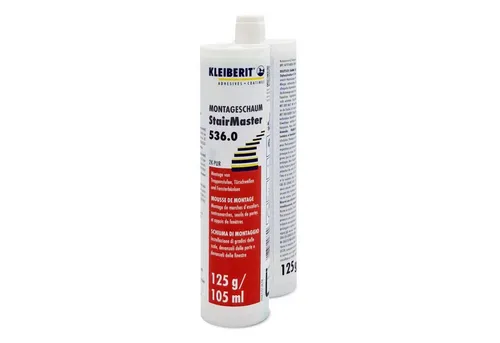 Kleiberit StairMaster 536.0 2K PUR Treppenschaum - Montageschaum für stabile Verbindungen – druckfester Expansionskleber, belastbar nach 20 Minuten, vielseitig einsetzbar auf verschiedenen Materialien.